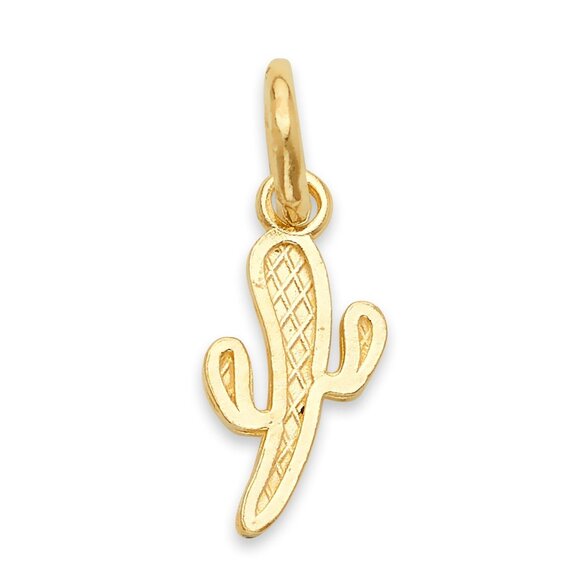 Solid 14k Gold Cactus Charm - Cute Western Jewelry Gifts for Her - Picture 3 of 6